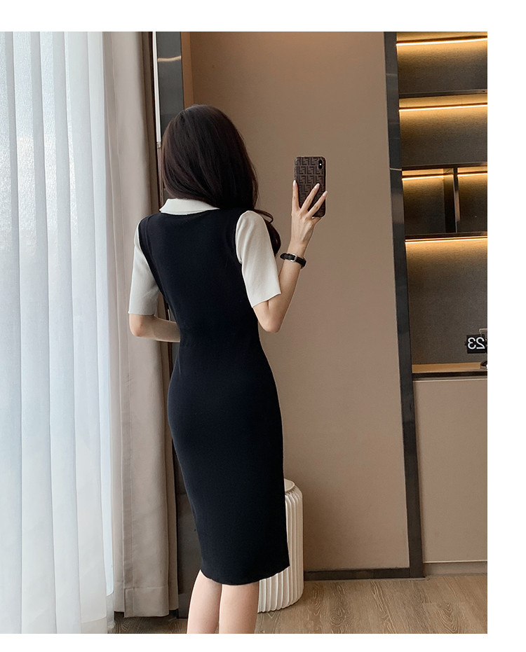 ĐẦM LEN SỌC PHỐI CỔ SƠ MI CAO CẤP D99